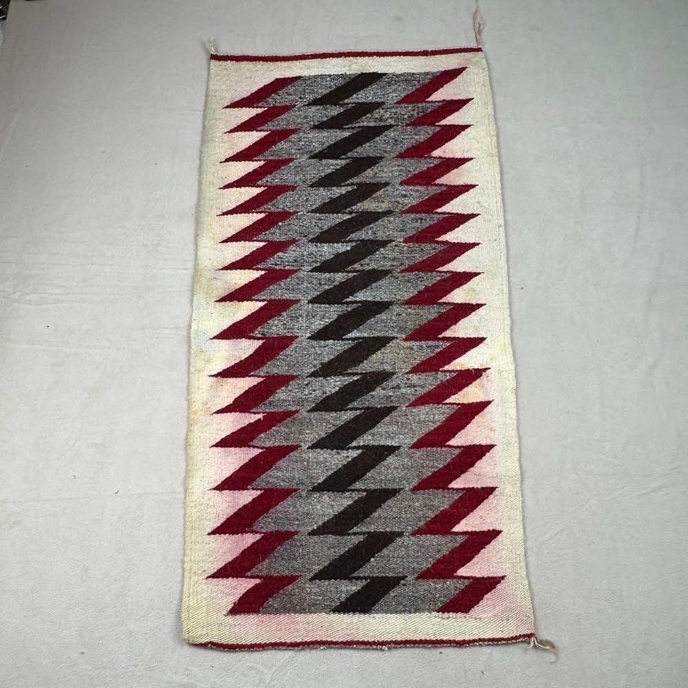 Vintage Navajo Rug‎ 36 x 18" Handmade Wool Rug Native American Tapestry Textile